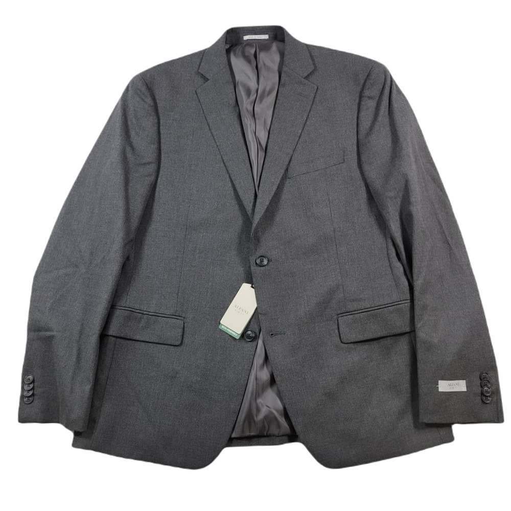 Alfani Slim-Fit Suit Jacket‎ Men's 42R 42 Solid Charcoal Grey Stretch $360 NEW